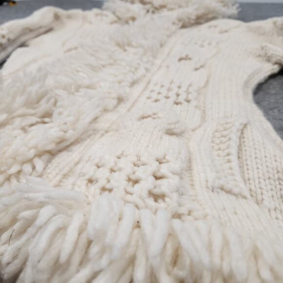 Sisandina Handicrafts Womens L Large? 100% Wool Ecuador Fringe Cardigan Sweater - Picture 4 of 15